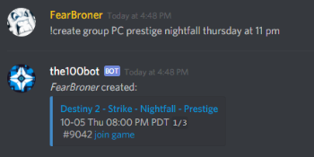 Destiny Discord Bot Group