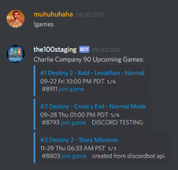 Destiny 2 Bot For Discord